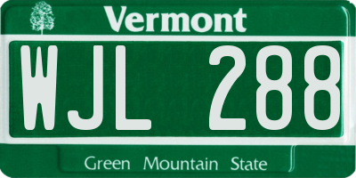 VT license plate WJL288