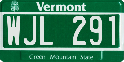 VT license plate WJL291