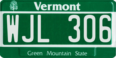 VT license plate WJL306