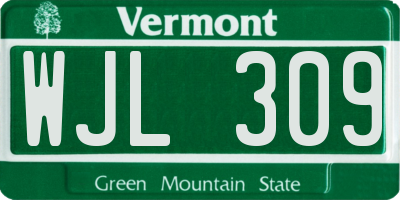 VT license plate WJL309
