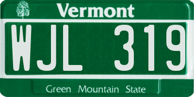 VT license plate WJL319