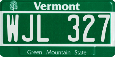 VT license plate WJL327