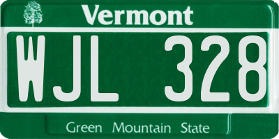 VT license plate WJL328