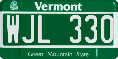 VT license plate WJL330