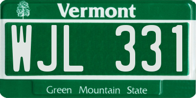 VT license plate WJL331