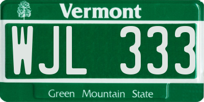 VT license plate WJL333