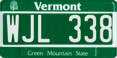 VT license plate WJL338