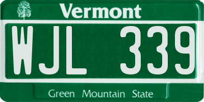 VT license plate WJL339