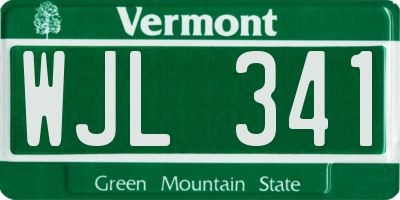 VT license plate WJL341