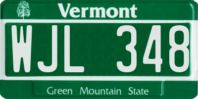 VT license plate WJL348