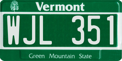 VT license plate WJL351