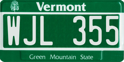 VT license plate WJL355