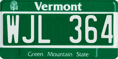 VT license plate WJL364