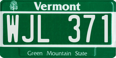 VT license plate WJL371