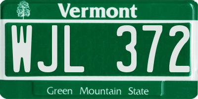 VT license plate WJL372