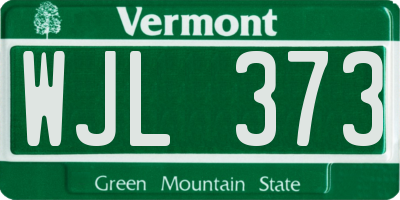 VT license plate WJL373