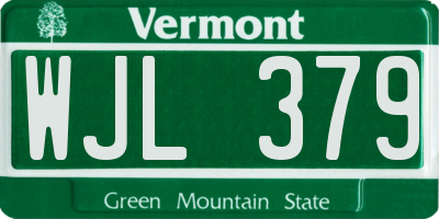 VT license plate WJL379