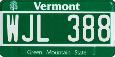 VT license plate WJL388