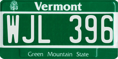 VT license plate WJL396