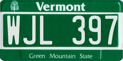 VT license plate WJL397