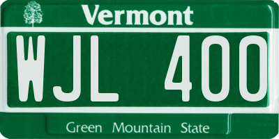 VT license plate WJL400