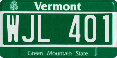 VT license plate WJL401
