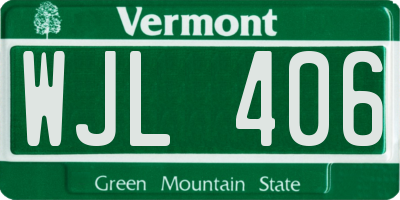 VT license plate WJL406