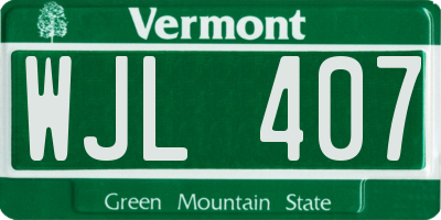 VT license plate WJL407