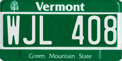 VT license plate WJL408