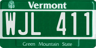 VT license plate WJL411