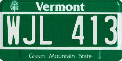 VT license plate WJL413