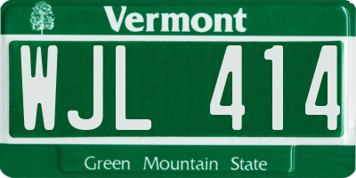 VT license plate WJL414