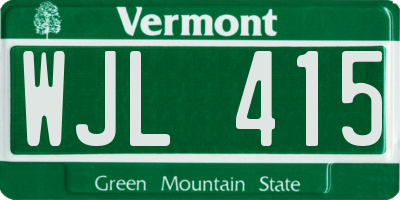 VT license plate WJL415