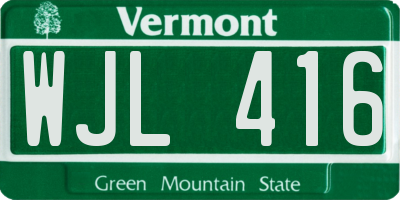 VT license plate WJL416