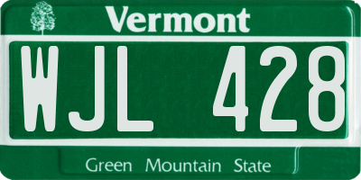 VT license plate WJL428