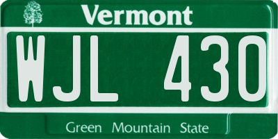 VT license plate WJL430