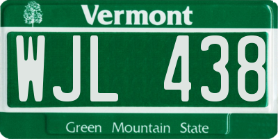 VT license plate WJL438