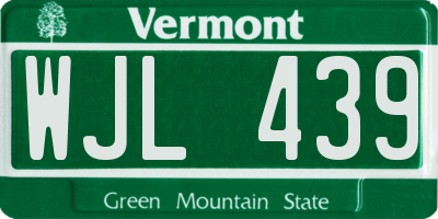 VT license plate WJL439