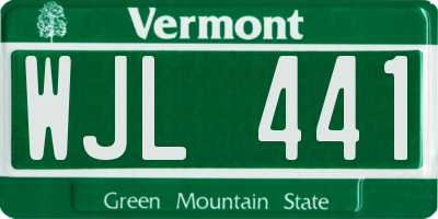 VT license plate WJL441