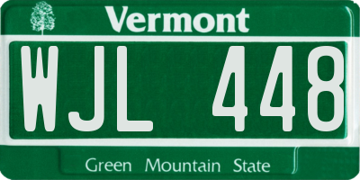 VT license plate WJL448