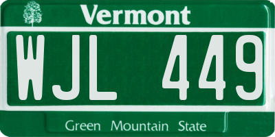 VT license plate WJL449
