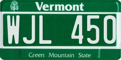 VT license plate WJL450