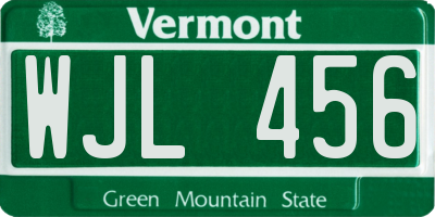 VT license plate WJL456