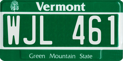 VT license plate WJL461