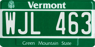 VT license plate WJL463