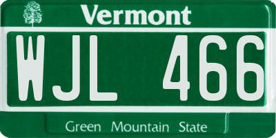 VT license plate WJL466