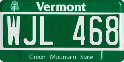 VT license plate WJL468
