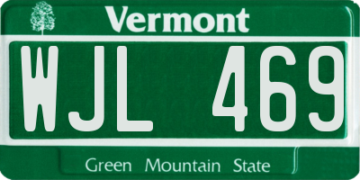 VT license plate WJL469