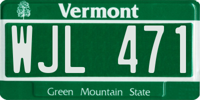 VT license plate WJL471