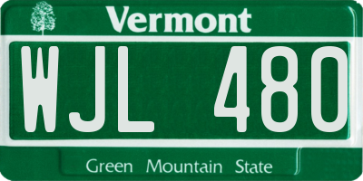 VT license plate WJL480